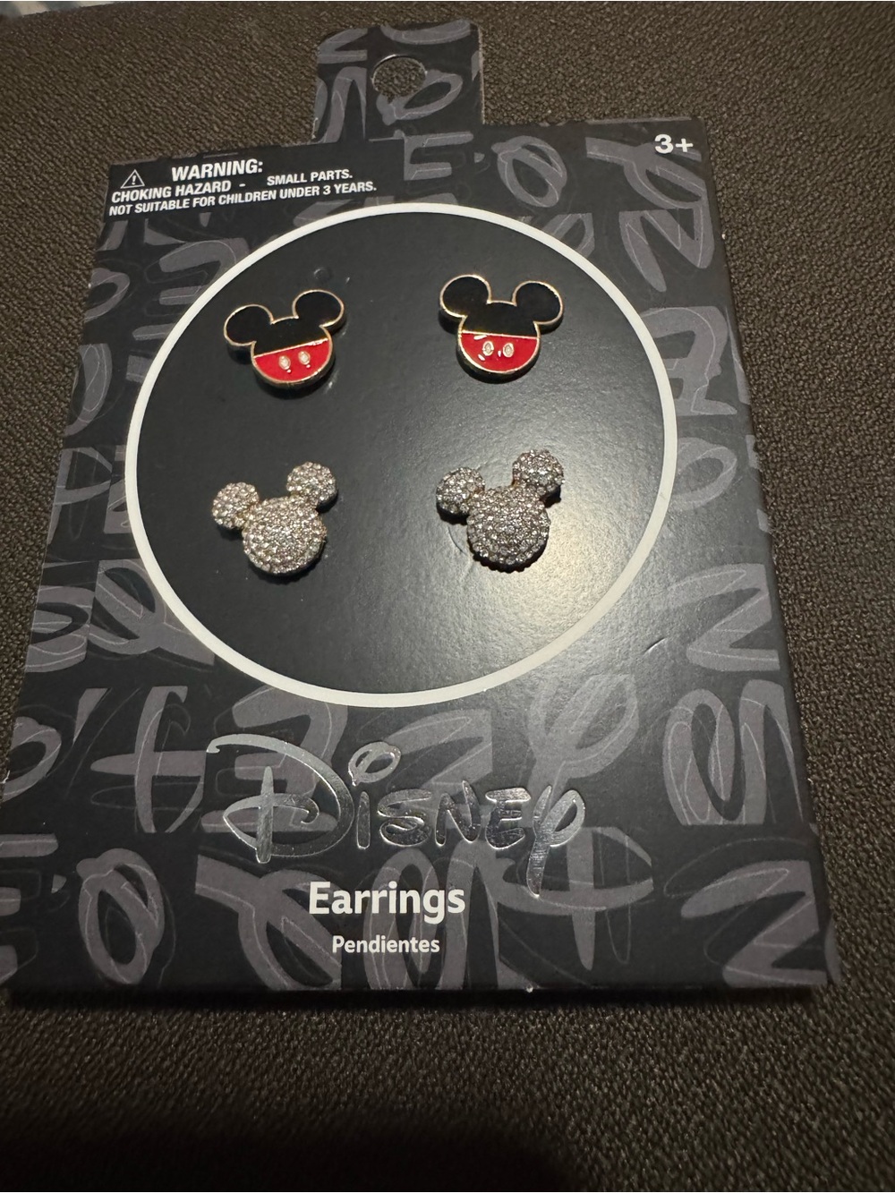 Disney Kids Mickey Mouse Red & Silver Stud Earring Set New Gift - Picture 1 of 7